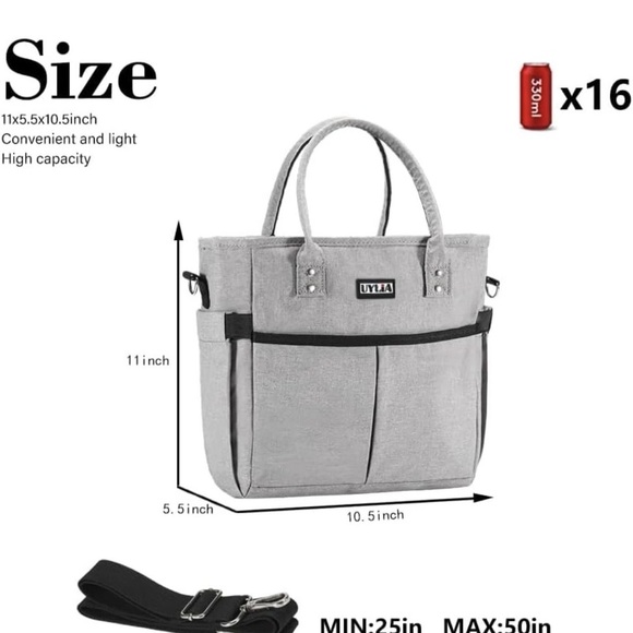 ☀️☀️Insulated Lunch Bag For Women, Lunch Bag With Adjustable Strap & Cup Holder - Picture 7 of 8